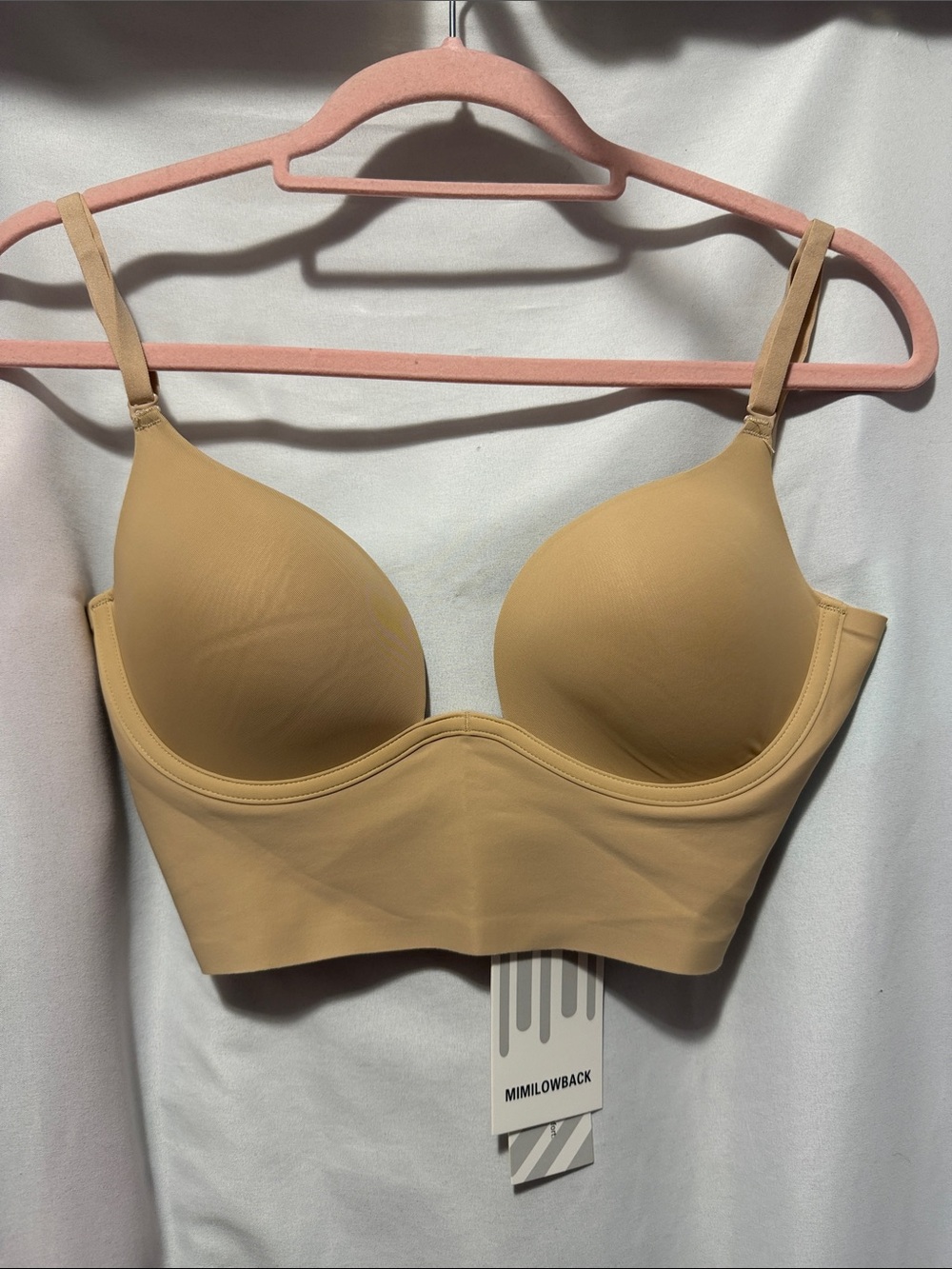 Longline T-Shirt Bra in Beige
